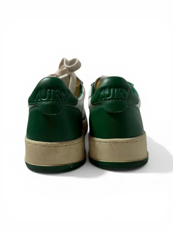 AUTRY Medalist Low Two-Tone Leather Sneakers in Green/White Size 40 - Picture 9 of 11